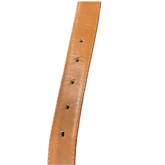 ??Hartnell Alligator Red Leather Gold Buckle 37” Long 1” Wide Sz L main image 5